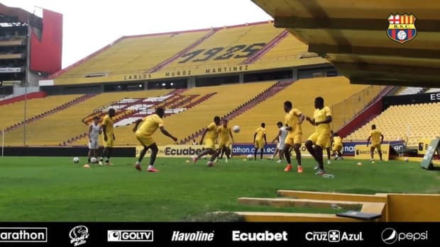 Barcelona SC training at their stadium